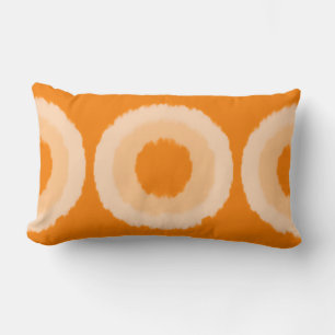 Cojín Lumbar Modernos círculos de batik tribal - naranja mandar