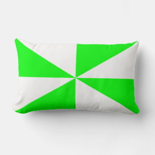 Cojín Lumbar Molinete Verde Lima y Blanco