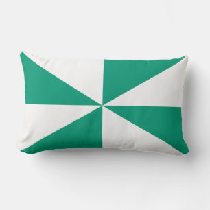Cojín Lumbar Molinillo Verde Esmeralda y Blanco