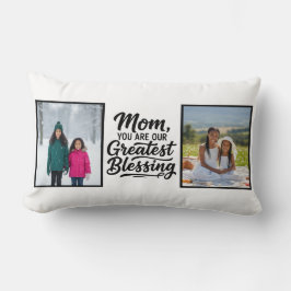 Cojín Lumbar Mom Greatest Blessing Two Custom Photo Minimalist