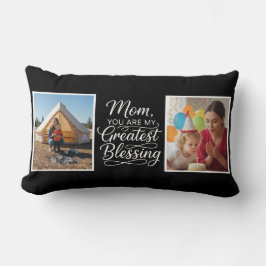 Cojín Lumbar Mom Greatest Blessing Two Photo Custom Minimalist