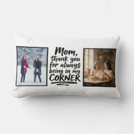 Cojín Lumbar Mom Two Photo Quote In My Corner Soft Modern