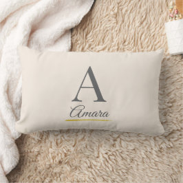 Cojín Lumbar Monograma beige elegante