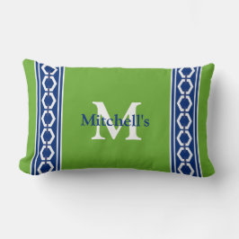 Cojín Lumbar Monograma con Trim de Cadena de Hexágono Moderno C