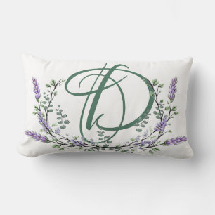 Cojín Lumbar Monograma D Lavender Eucalyptus