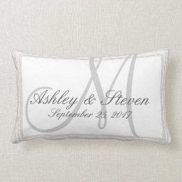 Cojín Lumbar Monograma de aspecto de línea rústica personalizad