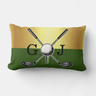 Cojín Lumbar Monograma de golf elegante personalizado minimalis