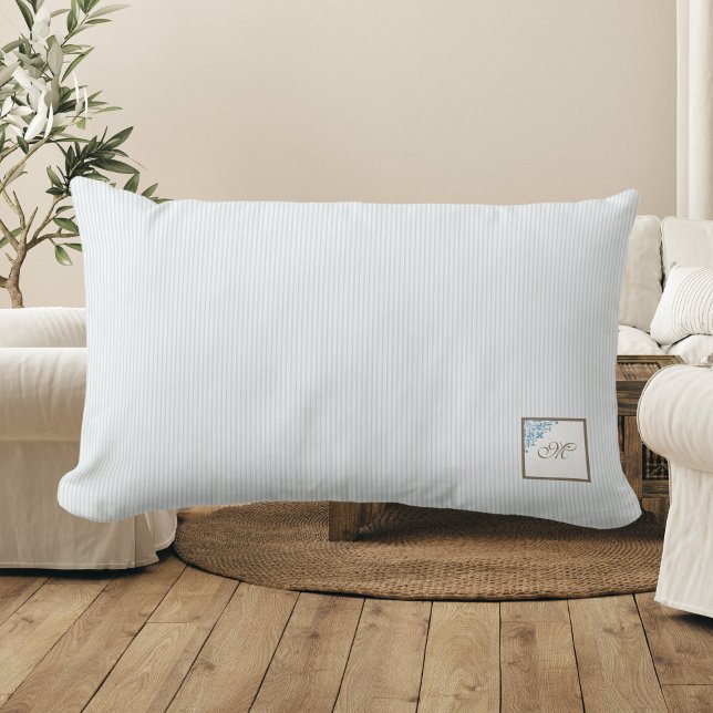 Cojín Lumbar Monograma de la banda azul francesa Fleur de Lis (Subido por el creador)