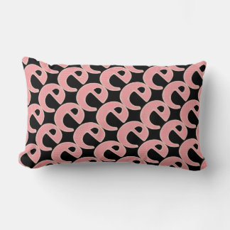 Cojín Lumbar Monograma de letra E rosa personalizado femenino