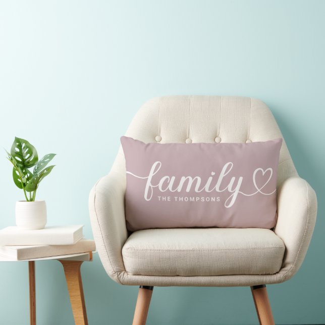 Cojín Lumbar Monograma de letra script corazón de la familia Ma (Silla)