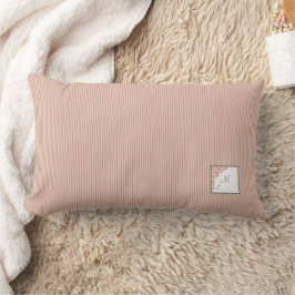 Cojín Lumbar Monograma de Mariposa en Terracota con Raya de Mel