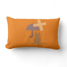 Monograma de niños con paraguas de gato lindo