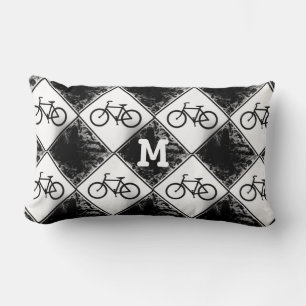 Cojín Lumbar Monograma de personalizado Inicia en bicicleta bla