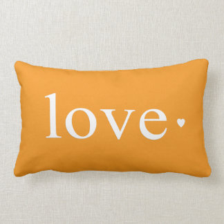 Cojín Lumbar Monograma del corazón de amor Naranja