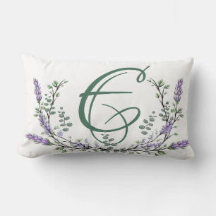 Cojín Lumbar Monograma E Lavender Eucalyptus