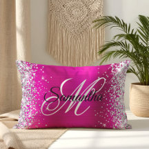 Monograma elegante de papel de aluminio rosa calie