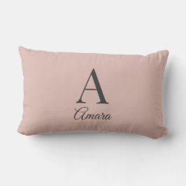 Cojín Lumbar Monograma elegante rosa polvoriento