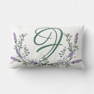 Cojín Lumbar Monograma F Lavender Eucalyptus