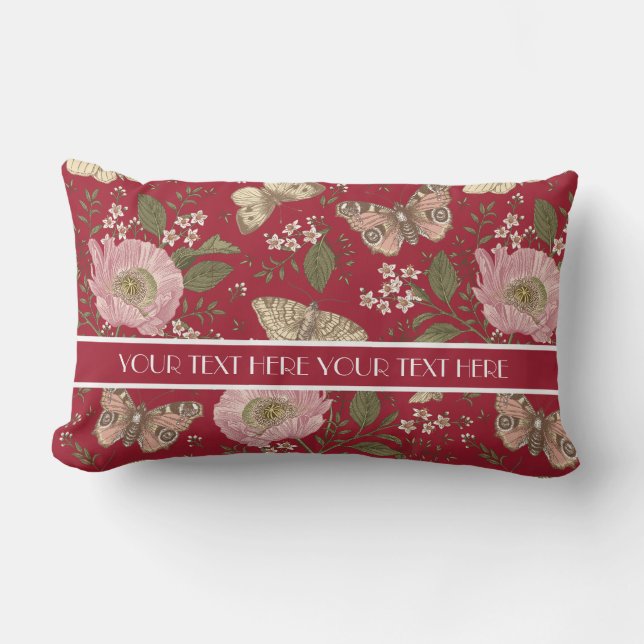 Cojín Lumbar Monograma florero botánico moderno (Anverso)