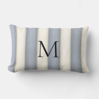 Monograma Gris Pizarra y Rayas Blanco Antiguo
