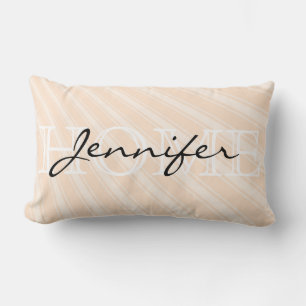 Cojín Lumbar Monograma inicial del patrón de banda de color de