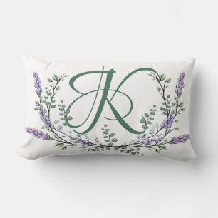 Cojín Lumbar Monograma K Lavender Eucalyptus