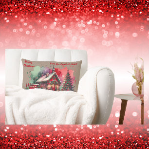 Cojín Lumbar Monograma Navidad festiva ventilado en marrón  