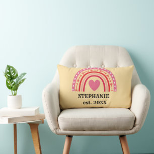 Cojín Lumbar Monograma rústico moderno Personalizado nombre arc