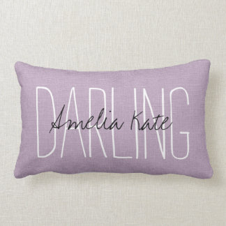 Cojín Lumbar Monograma Rústico Morado Darling