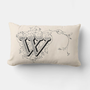Cojín Lumbar Monograma vintage 'W'