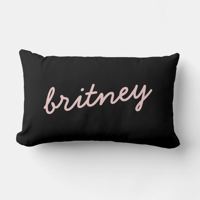 Cojín Lumbar Monograma y nombre rosado polvoriento de Rubor mod (Anverso)