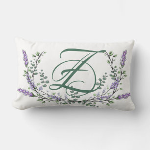 Cojín Lumbar Monograma Z Lavender Eucalipto