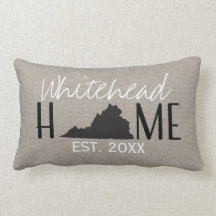 Monogramed Burlap Home State Virginia |