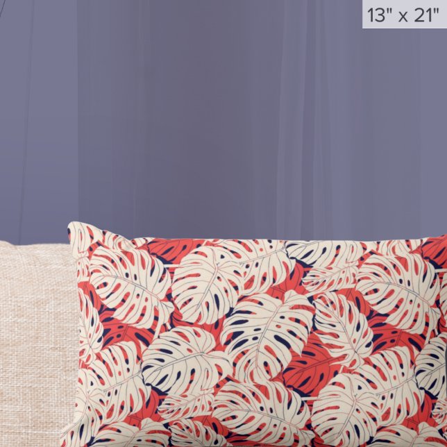 Cojín Lumbar Monstera moderna de hoja tropical (Subido por el creador)