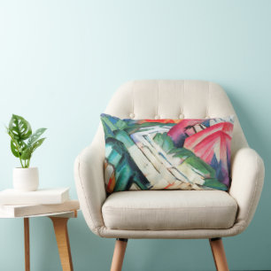 Cojín Lumbar Montañas (paisaje) de Franz Marc, arte antiguo