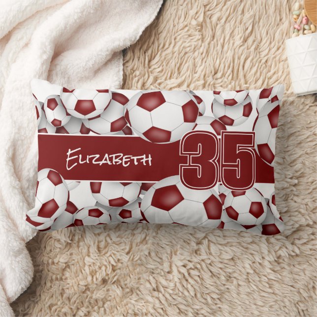 Cojín Lumbar Montones de balones de fútbol decoración de los co (Manta)