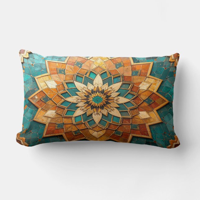 Cojín Lumbar Moroccan Mandala Pillow - Geometric Tile Luxury De (Anverso)