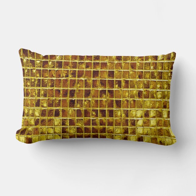 Cojín Lumbar Mosaicos de oro Elegante lujo moderno (Anverso)