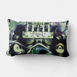 Cojín Lumbar Motor Rusty y Mossy Doble Lado Dieselpunk