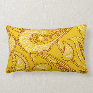 Cojín Lumbar Moustard Yellow Paisley Print Summer Fun Girly