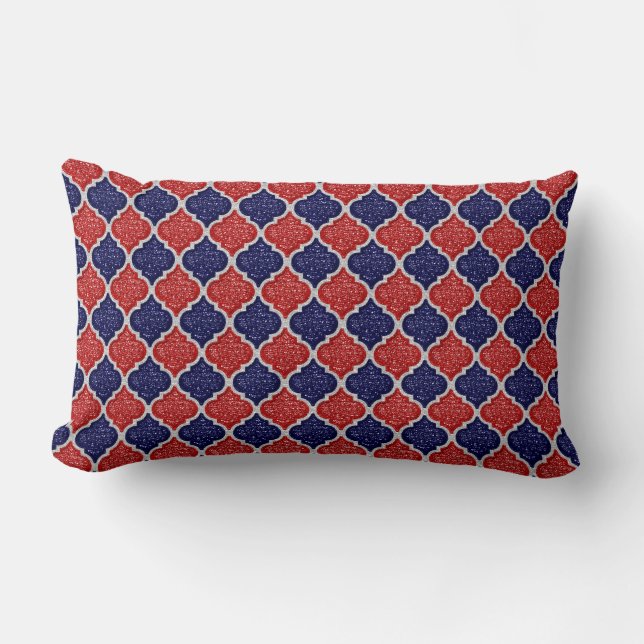 Cojín Lumbar MQF Sequins-Red-White-Dark Blue-LUMBAR PILLOW (Anverso)