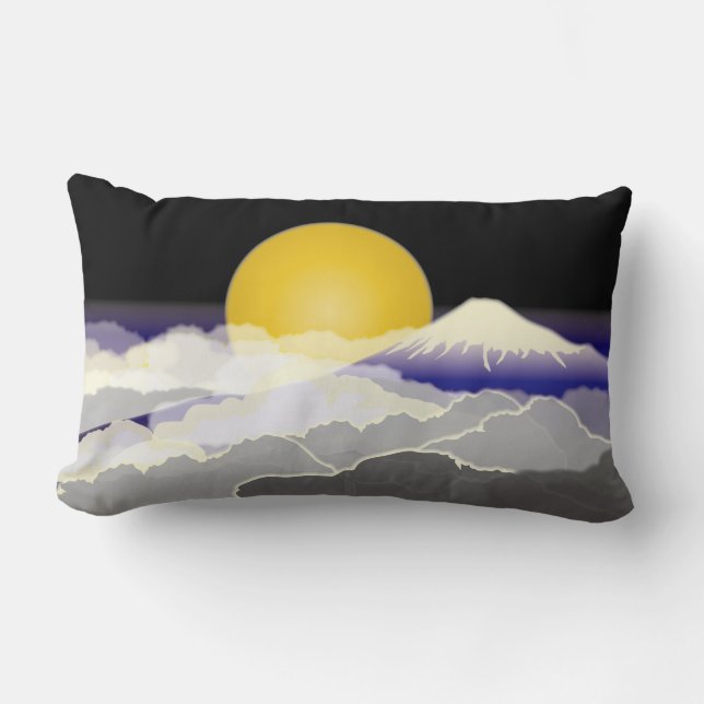 Cojín Lumbar Mt. FUJI y MOON Japan Lumbar Pillow (Anverso)