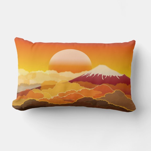 Cojín Lumbar Mt. FUJI y SUNSET Lumbar Pillow Japón (Anverso)
