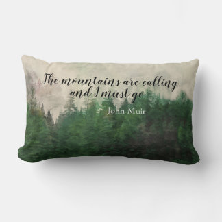 Cojín Lumbar Muir quote mountain pine trees landscape art