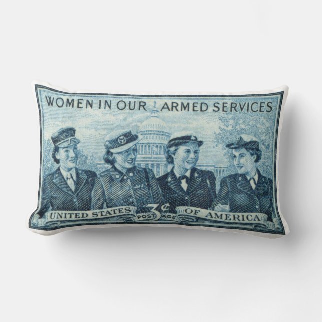 Cojín Lumbar Mujeres en los servicios armados de Estados Unidos (Anverso)