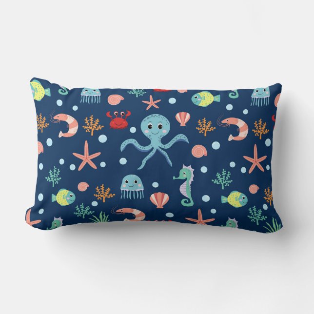 Cojín Lumbar Mundo del Mar (Anverso)