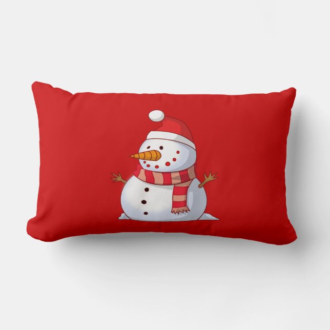 Cojín Lumbar Muñeco de nieve de Navidad lindo (Anverso)