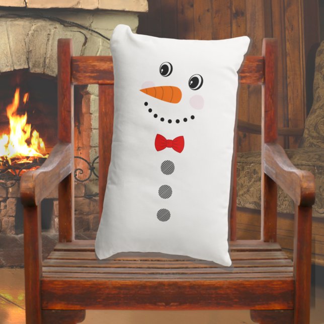 Cojín Lumbar Muñeco de nieve personalizado con corbatín rojo  (Subido por el creador)