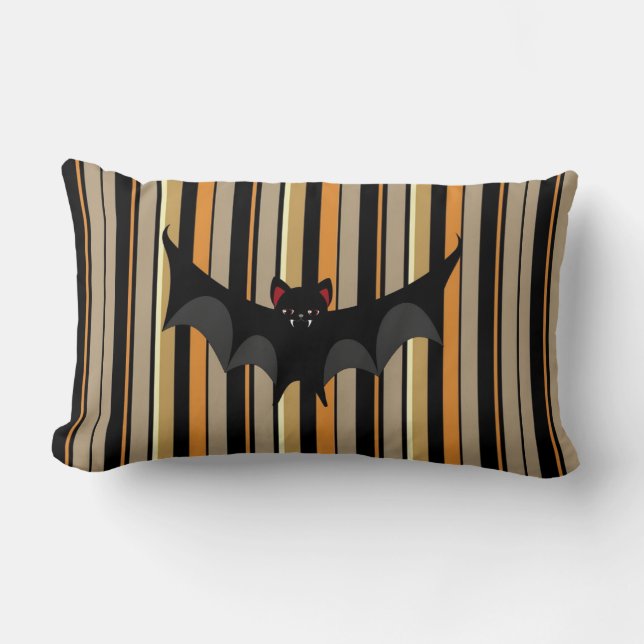 Cojín Lumbar Murciélago de Halloween (Anverso)