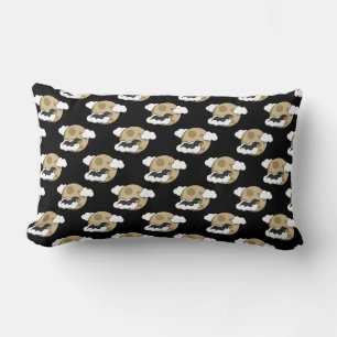 Cojín Lumbar Murciélago Feliz Kawaii Vuela en Patrón de Luna Ll